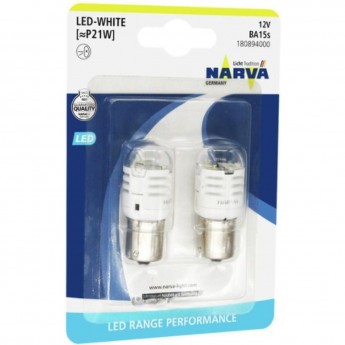 Лампа NARVA RANGE PERFORMANCE LED P21W BA15s 12V 1.75W 10 шт.