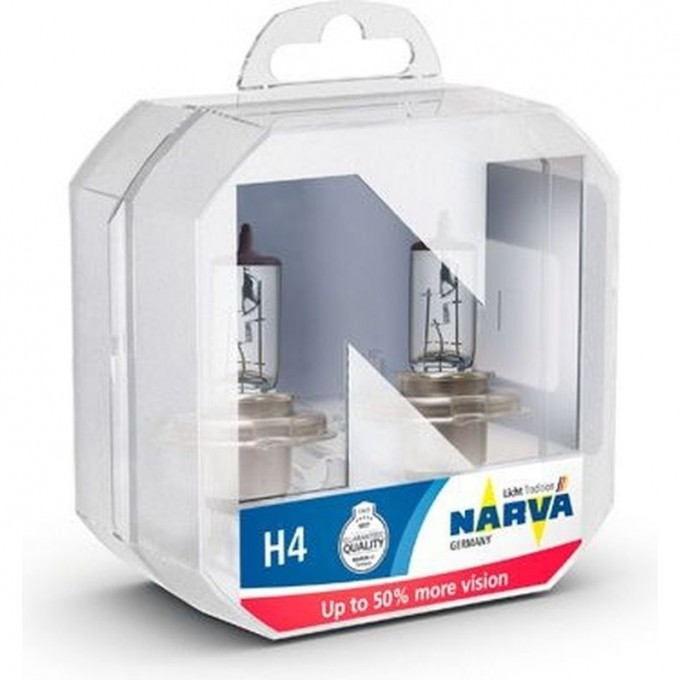 Лампа NARVA RANGE POWER 50+ 12V H4 60/55W P43t-38 бокс 2шт. 78955793