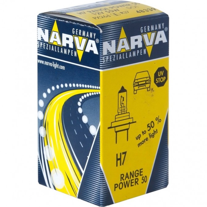 Лампа NARVA RANGE POWER BLUE+ HB2 9003 67/60W P43t-38NVAC1 12V 84205669