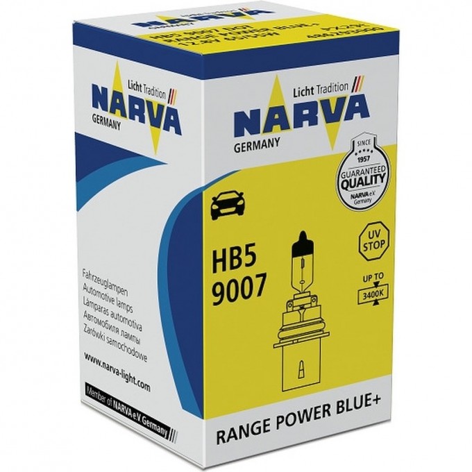 Лампа NARVA RANGE POWER BLUE+ HB5 65/55W PX29t 12V 47380884