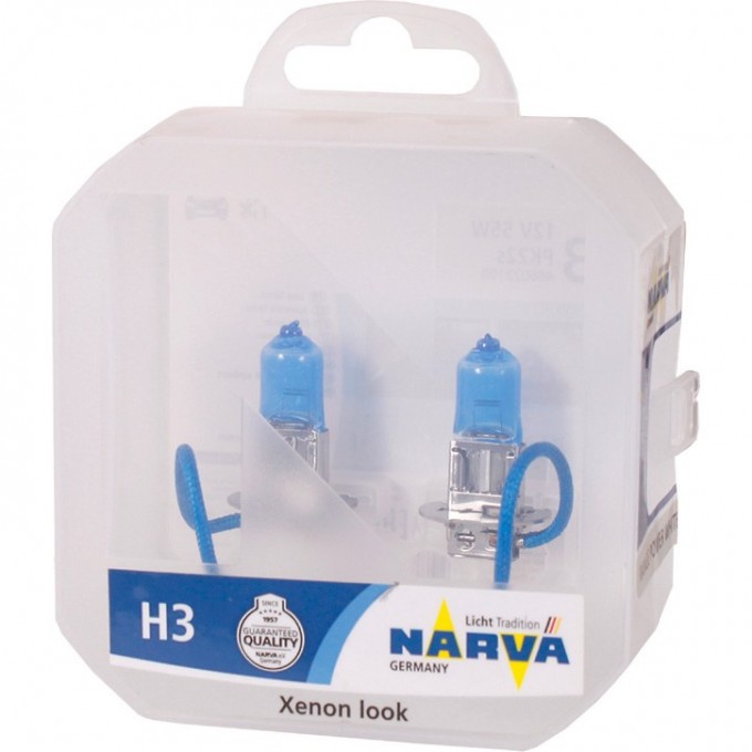 Лампа NARVA RANGE POWER WHITE H3 12V 55W PK22s 2 шт. 117109613