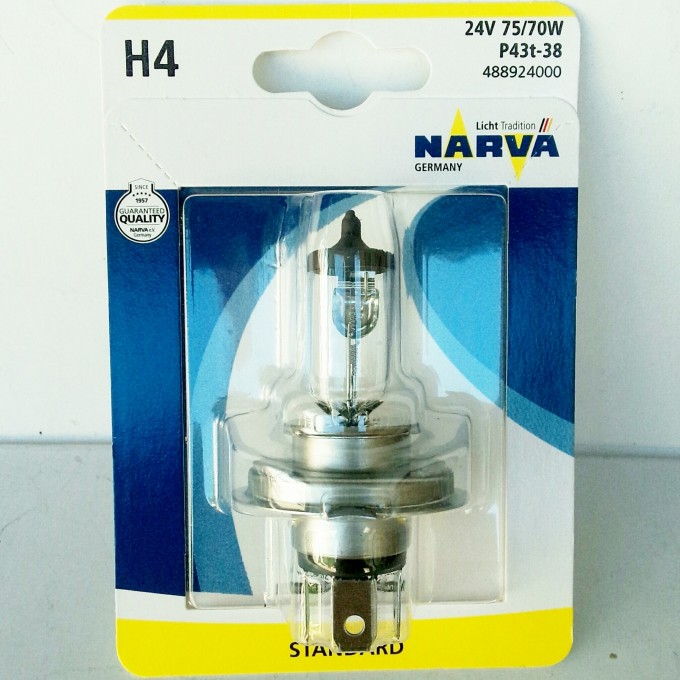 Лампа NARVA STANDARD H4 75/70W P43T-38 24V 84208770